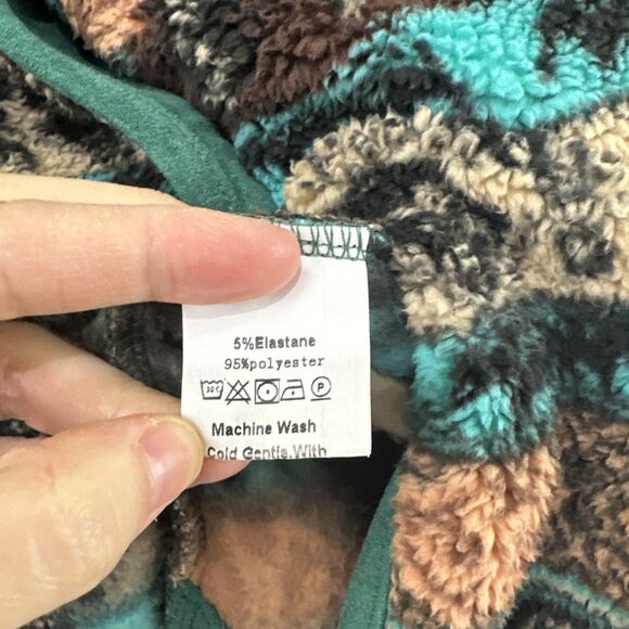 Emery Rose Southwestern Aztec Fleece Button Front Shirt Jacket Size M Cardigan - Picture 9 of 11